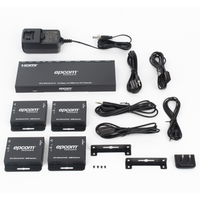 Splitter HDMI 1x4 | Extensor HDMI | 4K@30Hz 40m | 1080p@60Hz 70m | Función PoC |  4:4:4