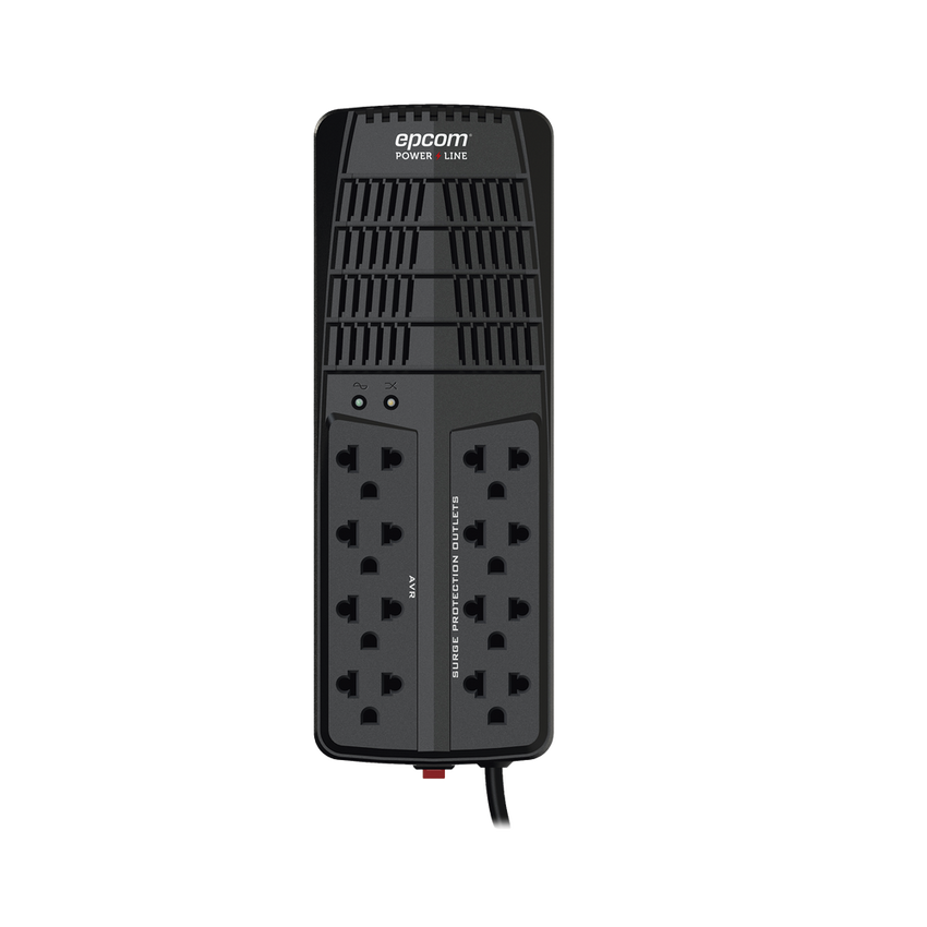 Regulador de Voltaje 1000 VA-500 W /  4 Contactos con AVR / 4 Contactos con Supresor de Picos / Protección RJ11