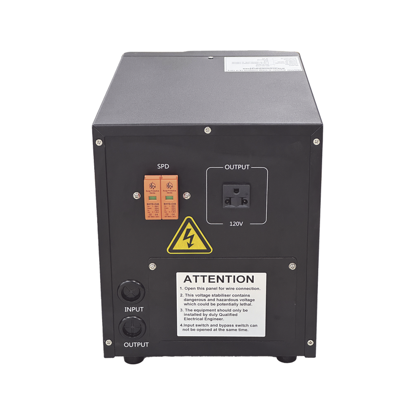 Regulador de Voltaje Industrial Monofásico Ferroresonante 3 kVA/3 kW 120 V / Entrada 96-144 Vca / Salida 117.6- 122.4 Vca