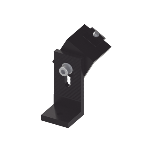 Soporte L para fijación de riel 5 Y 8  en techo de concreto anodizado negro