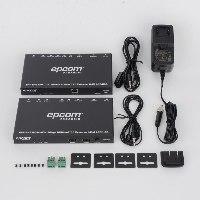 Kit Extensor HDMI | 4K2K@60HZ | HDR 4:4:4 | HDBaseT | 100M | Salida de Audio | HDCP 2.2 | IR Bidireccional | Admite la función USB KVM