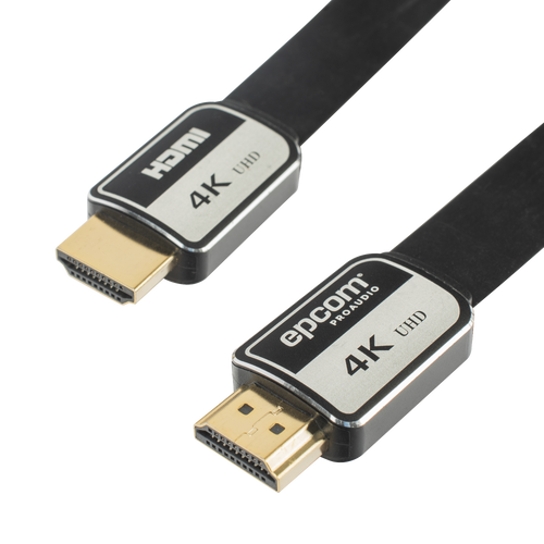 Cable HDMI de 3m | Alta Definición | Version 2.0 | Alta velocidad 18Gbps | 4K@60Hz | Conectores Chapados en Oro | Tipo Plano