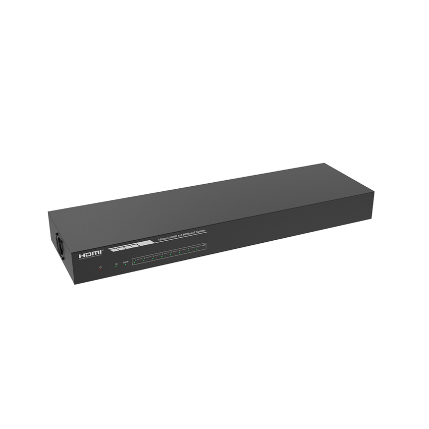 Splitter mas Extensor de Video | 1x8 | ProAV | HDBaseT™ | 120m en 4K@60Hz | 150m en 1080p@60Hz | Cat6/6a/7 | Gestión Avanzada EDID | Control IR y RS232 | PoC | Salida de Audio