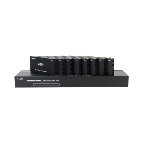 Splitter mas Extensor de Video | 1x8 | ProAV | HDBaseT™ | 120m en 4K@60Hz | 150m en 1080p@60Hz | Cat6/6a/7 | Gestión Avanzada EDID | Control IR y RS232 | PoC | Salida de Audio
