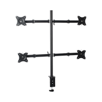 Montaje de Escritorio articulado para 4 monitores de 13 a 27" /  Soporta hasta 15 kg / Vesa 75 x 75 / 100 x 100 / Acero