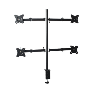 Montaje de Escritorio articulado para 4 monitores de 13 a 27" /  Soporta hasta 15 kg / Vesa 75 x 75 / 100 x 100 / Acero