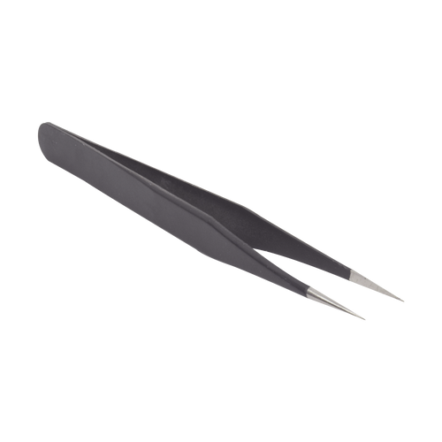 Pinzas Antiestáticas Inoxidable con Pintura Antiestática. Mango Ancho, Punta Afilada.