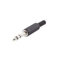 Conector macho de 6,3 mm con funda de plastico (estereo)