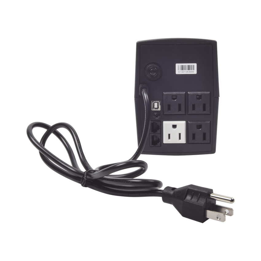 UPS de 600VA/360W / Topología Línea Interactiva / Entrada y Salida 120 Vca / Clavija NEMA 5-15P / 4 Tomas NEMA 5-15R