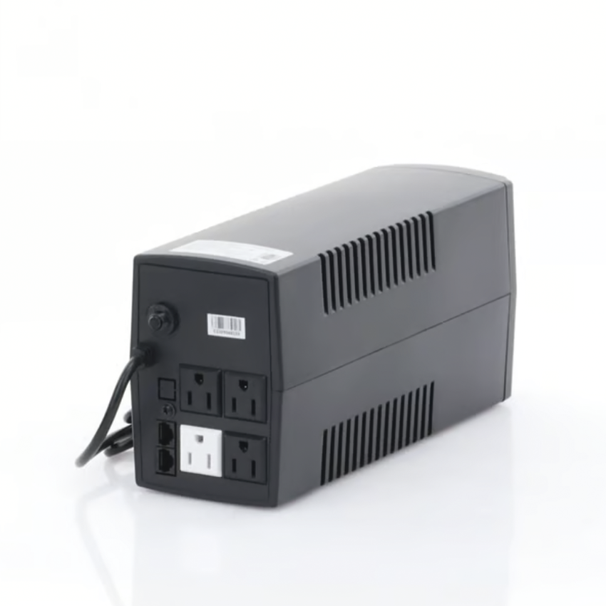UPS de 850VA/510W / Topología Línea Interactiva / Entrada y Salida 120 Vca / Regulador de Voltaje AVR 80-150 Vca / Clavija NEMA 5-15P / 4 Tomas NEMA 5-15R /Sin RJ11 ni RJ45
