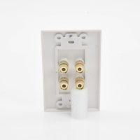 Placa de Pared | Postes de Unión Tipo Banana | Conexión para 2 Altavoces | Fácil Instalación | Conectores Chapados en Oro