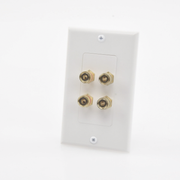 Placa de Pared | Postes de Unión Tipo Banana | Conexión para 2 Altavoces | Fácil Instalación | Conectores Chapados en Oro