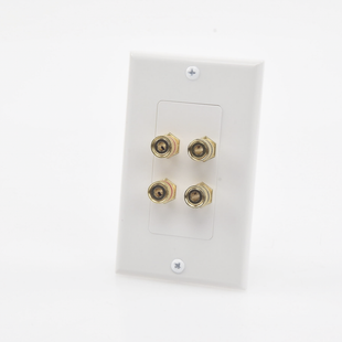Placa de Pared | Postes de Unión Tipo Banana | Conexión para 2 Altavoces | Fácil Instalación | Conectores Chapados en Oro