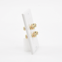Placa de Pared | Postes de Unión Tipo Banana | Conexión para 2 Altavoces | Fácil Instalación | Conectores Chapados en Oro