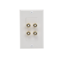 Placa de Pared | Postes de Unión Tipo Banana | Conexión para 2 Altavoces | Fácil Instalación | Conectores Chapados en Oro