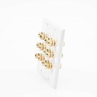 Placa de Pared | Postes de Unión Tipo Banana | Conexión para 6 Altavoces | Fácil Instalación | Conectores Chapados en Oro