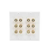 Placa de Pared | Postes de Unión Tipo Banana | Conexión para 6 Altavoces | Fácil Instalación | Conectores Chapados en Oro
