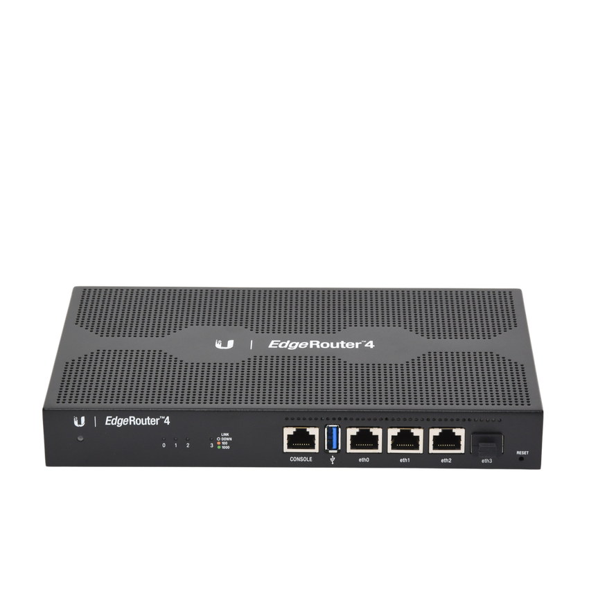 EdgeRouter 4, con 3 puertos 10/100/1000 Mbps + 1 puerto SFP, con funciones avanzadas de ruteo