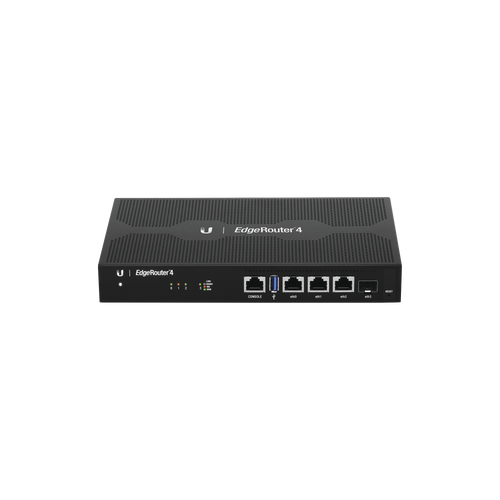 EdgeRouter 4, con 3 puertos 10/100/1000 Mbps + 1 puerto SFP, con funciones avanzadas de ruteo
