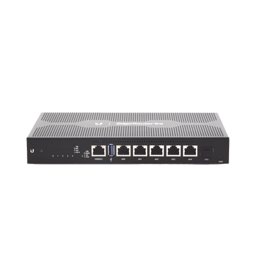 EdgeRouter 6 PoE pasivo 24 V, con 5 puertos 10/100/1000 Mbps + 1 puerto SFP, con funciones avanzadas de ruteo