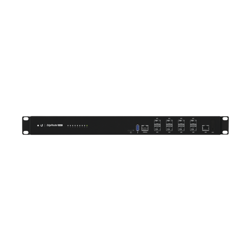 EdgeRouter INFINITY de 8 puertos SFP+ 10 G + 1 puerto RJ45 Gigabit, throughput 80 Gbps, 16 núcleos y 16 GB RAM , fuentes de alimentación modulares Hot-Swappable