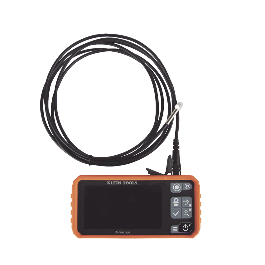 Cámara Boroscopio de Inspección 5.5mm 720p USB-C,  LCD 4.3" Color, Cuello de Cisne Nylon de 10' (3m) con Imán, Espejo, 6 LED´s. Batería Io-Li Recargable. Ideal en Electricidad, HVAC, Plomería y Aviación
