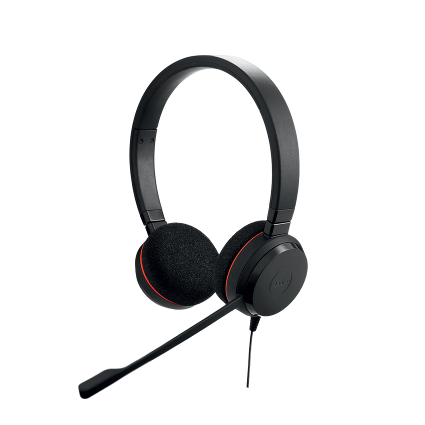 Jabra Evolve 20 Duo con conexión USB, micrófono con cancelación de ruido de última generación, configuración Plug and Play, Certificación Microsoft Teams (4999-823-109)