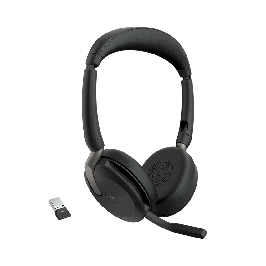Jabra Evolve2 65 Flex, Auricular stereo versión MS, dongle USB-A con cancelación de ruido (26699-999-999)