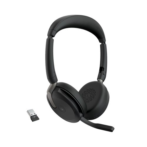 Jabra Evolve2 65 Flex, Auricular stereo versión MS, dongle USB-A con cancelación de ruido (26699-999-999)