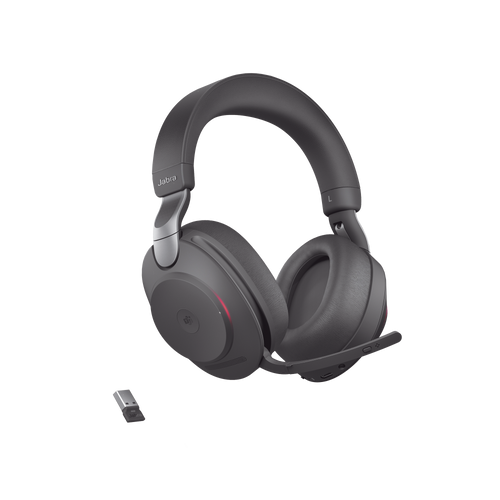 Jabra Evolve2 85, Auricular stereo versión MS con cancelación de ruido activa, dongle USB-A indicador de ocupado (Busylight)(28599-999-999)