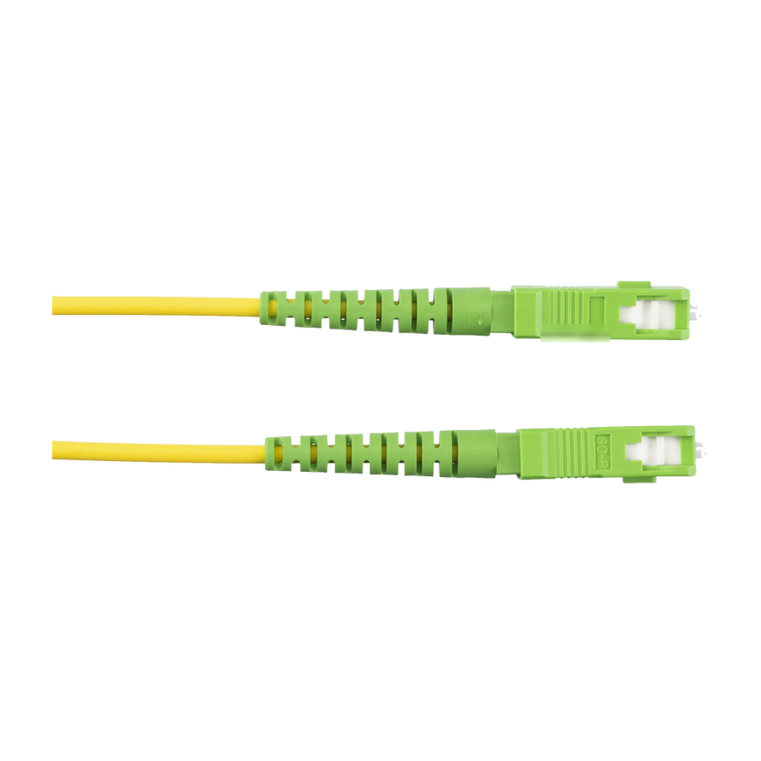 Jumper de Fibra Optica Monomodo 9/125 OS2, SC/APC-SC/APC Simplex, OFNR (Riser), Color Amarillo, 1 Metro (3.28 Pies)