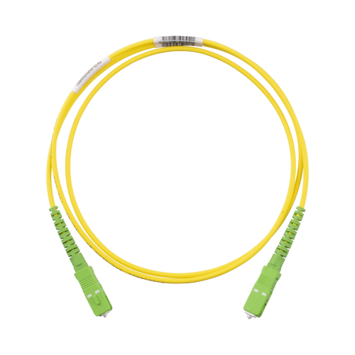 Jumper de Fibra Optica Monomodo 9/125 OS2, SC/APC-SC/APC Simplex, OFNR (Riser), Color Amarillo, 1 Metro