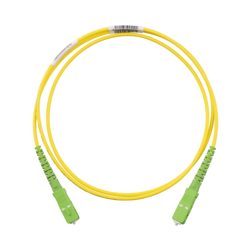 Jumper de Fibra Optica Monomodo 9/125 OS2, SC/APC-SC/APC Simplex, OFNR (Riser), Color Amarillo, 1 Metro