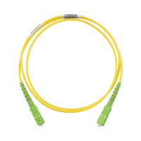 Jumper de Fibra Optica Monomodo 9/125 OS2, SC/APC-SC/APC Simplex, OFNR (Riser), Color Amarillo, 1 Metro (3.28 Pies)