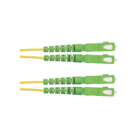 Jumper de Fibra Optica Monomodo 9/125 OS2, SC/APC-SC/APC Duplex, OFNR (Riser), Color Amarillo, 2 Metros (6.56 Pies)