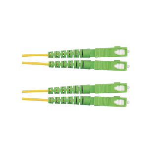 Jumper de Fibra Optica Monomodo 9/125 OS2, SC/APC-SC/APC Duplex, OFNR (Riser), Color Amarillo, 2 Metros (6.56 Pies)