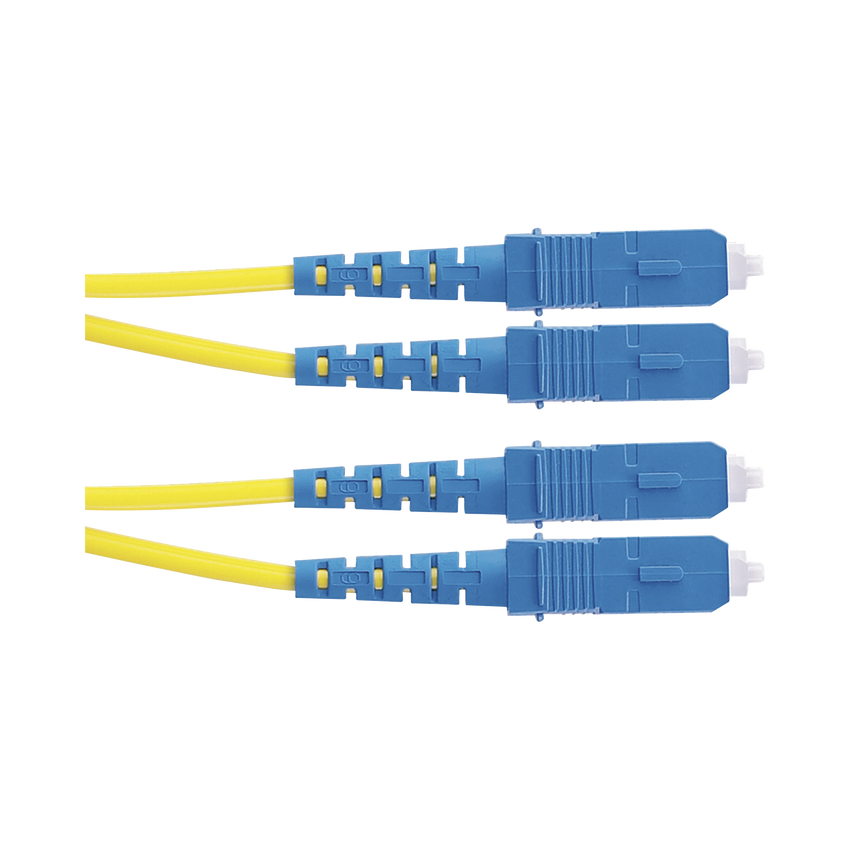 Jumper de Fibra Optica Monomodo 9/125 OS2, SC-SC Duplex, OFNR (Riser), Color Amarillo, 2 Metros