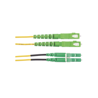 Jumper de Fibra Optica Monomodo 9/125 OS2, SC/APC-LC/APC Duplex, OFNR (Riser), Color Amarillo, 2 Metros (6.56 Pies)