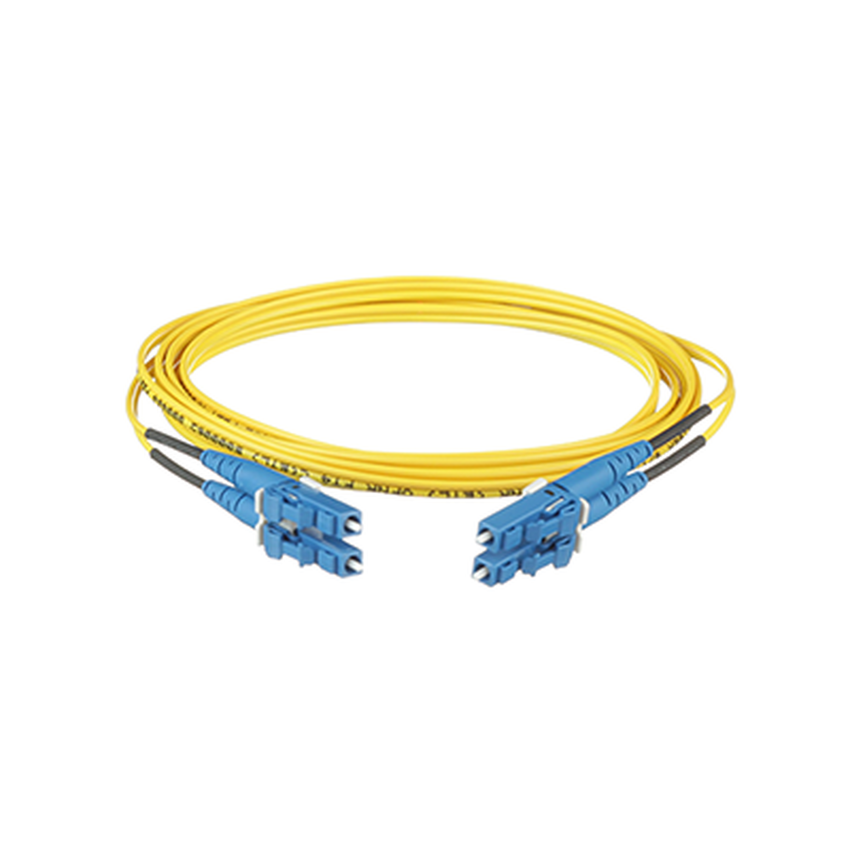 Jumper de Fibra Optica Monomodo 9/125 OS2, LC-LC Duplex, OFNR (Riser), Color Amarillo, 1 Metro