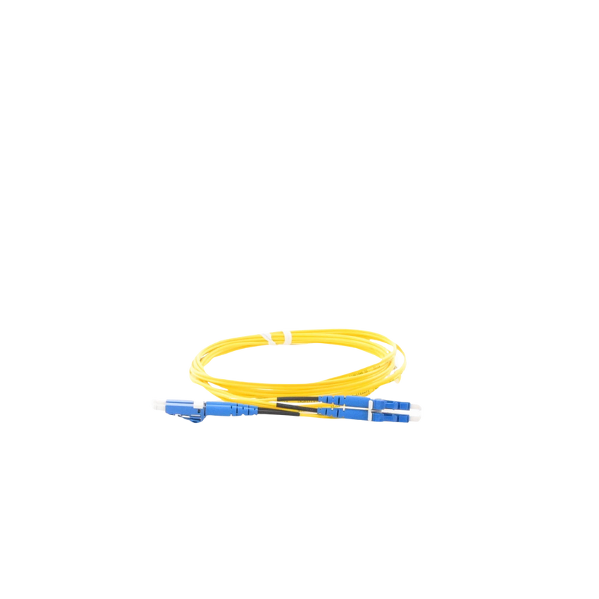 Jumper de Fibra Optica Monomodo 9/125 OS2, LC-LC Duplex, OFNR (Riser), Color Amarillo, 2 Metros (6.56 Pies)