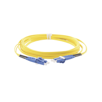 Jumper de Fibra Optica Monomodo 9/125 OS2, LC-LC Duplex, OFNR (Riser), Color Amarillo, 3 Metros (9.84 Pies)