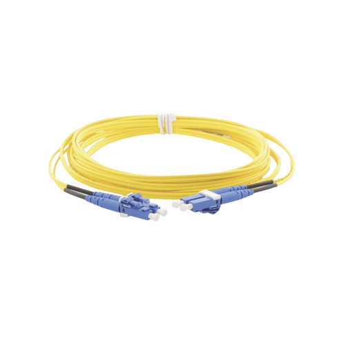 Jumper de Fibra Optica Monomodo 9/125 OS2, LC-LC Duplex, OFNR (Riser), Color Amarillo, 3 Metros (9.84 Pies)