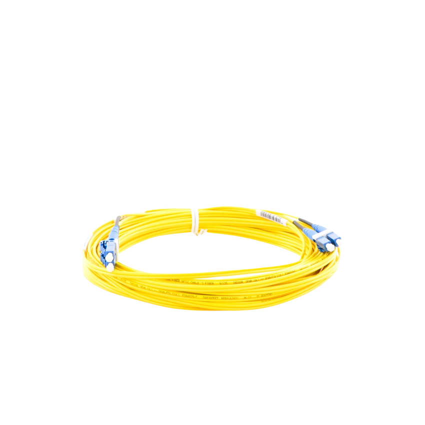 Jumper de Fibra Optica Monomodo 9/125 OS2, LC-LC Duplex, OFNR (Riser), Color Amarillo, 10 Metros (32.81 Pies)