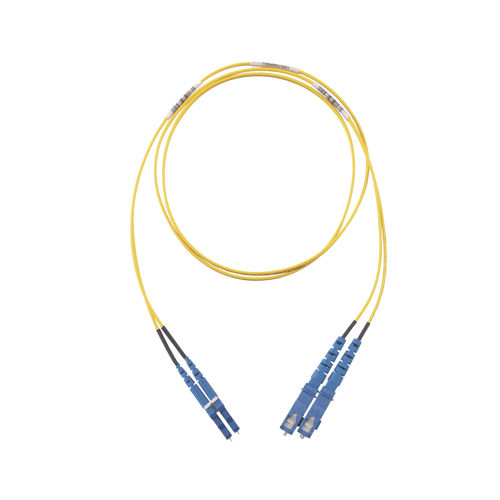 Jumper de Fibra Optica Monomodo 9/125 OS2, LC-SC Duplex, OFNR (Riser), Color Amarillo, 5 Metros