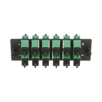 Placa Acopladora de Fibra Optica FAP, Con 12 Conectores SC/APC (12 Fibras), Para Fibra Monomodo OS1/OS2, Color Verde