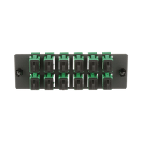 Placa Acopladora de Fibra Optica FAP, Con 12 Conectores SC/APC (12 Fibras), Para Fibra Monomodo OS1/OS2, Color Verde