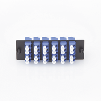 Placa Acopladora de Fibra Optica FAP, Con 12 Conectores LC Duplex (24 Fibras), Para Fibra Monomodo OS1/OS2, Color Azul