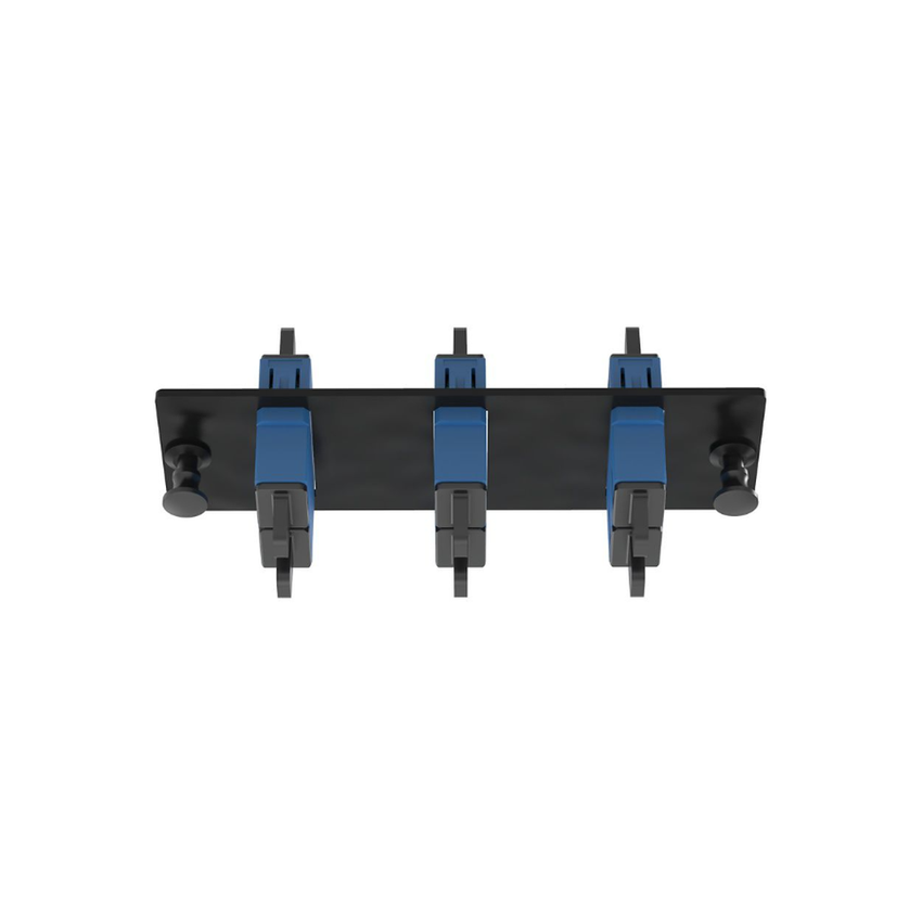 Placa Acopladora de Fibra Optica FAP, Con 3 Conectores SC Duplex (6 Fibras), Para Fibra Monomodo OS1/OS2, Color Azul