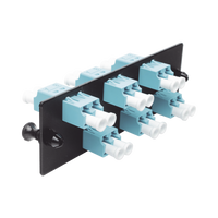Placa Acopladora de Fibra Optica FAP, Con 6 Conectores LC Duplex (12 Fibras), Para Fibra Multimodo OM3/OM4, Color Aqua