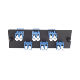 Placa Acopladora de Fibra Óptica FAP, con 6 Conectores LC Duplex (12 Fibras), para Fibra Monomodo OS1/OS2, Color Azul